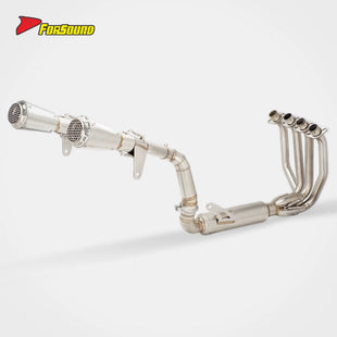 For 500SR VOOM Exhaust Full Honeycomb Small Horn Tailpipe 2024-2025 Sportbike Slip Racing Muffler Stainless Steel