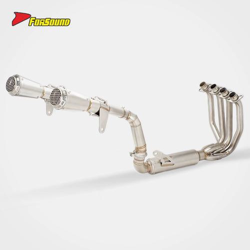 For 500SR VOOM Exhaust Full Honeycomb Small Horn Tailpipe 2024-2025 Sportbike Slip Racing Muffler Stainless Steel