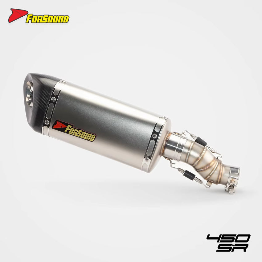 New Stainless Steel Carbon Fiber K11 Mid-Tail Exhaust Pipe for Motorcycle for CFMOTO 450SR/NK