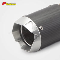 RS Original 703RR Embossed Carbon Fiber Motorcycle Exhaust Pipe Stainless Steel Modified Tail Section 675NK 51Mm Black New