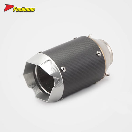 RS Original 703RR Embossed Carbon Fiber Motorcycle Exhaust Pipe Stainless Steel Modified Tail Section 675NK 51Mm Black New