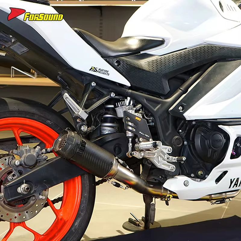 For YAMAHA R3 2-Into-1 Header Stainless Steel Yamaha R3 Carbon Fiber Full Motorcycle Exhaust System Exhaust Supersport Racing