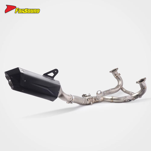 R1300GS for Forsound New Carbon Fiber Cable-Controlled Valve Front-Mid Section Black Aurora Slip-On Full Exhaust System For