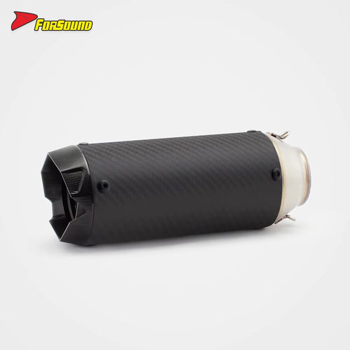 RS Original 703RR Embossed Carbon Fiber Motorcycle Exhaust Pipe Modified Tail Section Black Mouth Stainless Steel 675NK 51Mm End