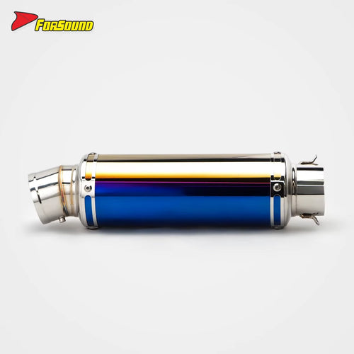 Stainless Steel Carbon Fiber 60Mm Yoshimura-Style Blue Finish Exhaust Pipe Universal Motorcycle Pipe