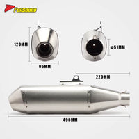 FORSOUND Universal Off-Road Motorcycle Exhaust Pipe Stainless Steel FMF Long Neck Tail Section Escape Retrofit/Upgrade Fit