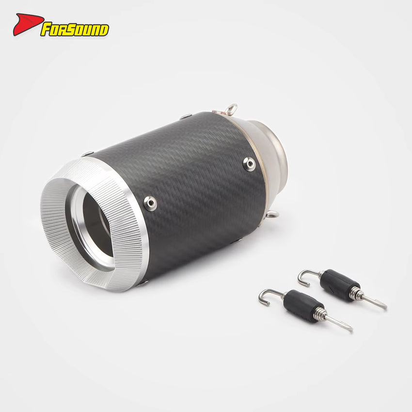 RS Original 51Mm End Can Universal Stainless Steel Black Mouth Multilateral Motorcycle Exhaust Pipe Retrofit/Upgrade for Can