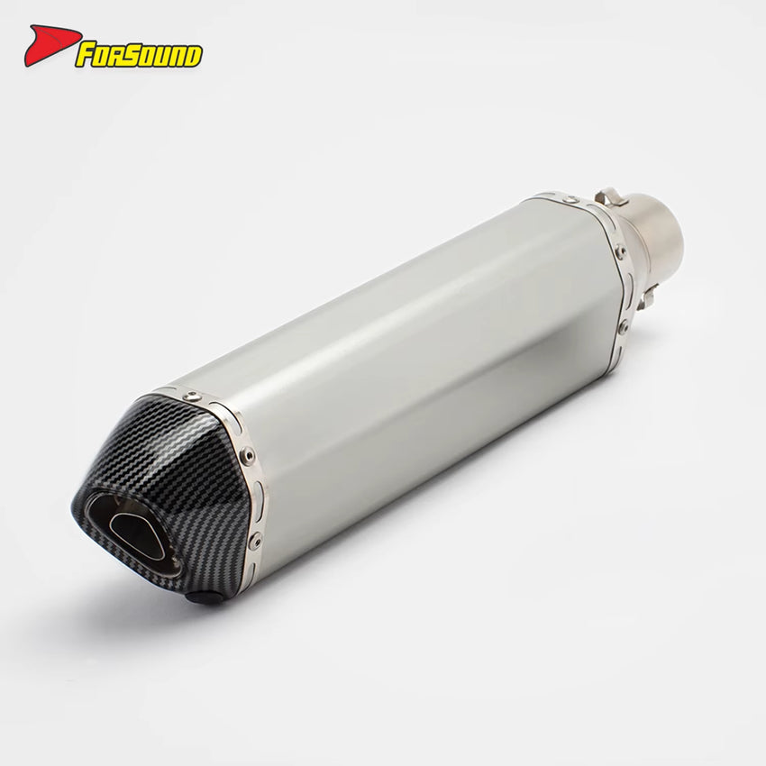 RS Original Modified Stainless Steel Exhaust Pipe Universal Single Hole Tail Section 51Mm Extended Hexagonal Body Condition New