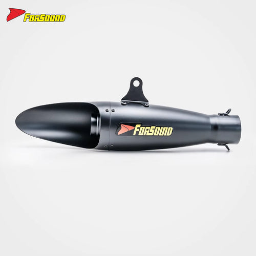 RS Modified Motorcycle Exhaust System 51Mm Airship Tail with Straight through Lifting Lug Compatible MT07 CBR650 ZX-4R R6