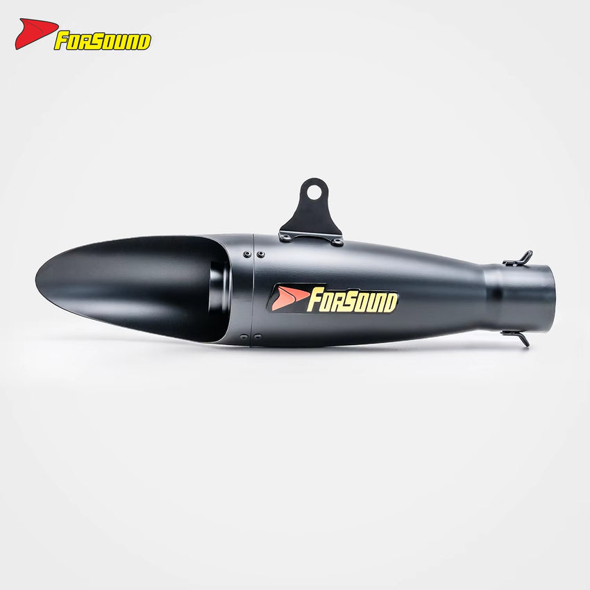 RS Modified Motorcycle Exhaust System 51Mm Airship Tail with Straight through Lifting Lug Compatible MT07 CBR650 ZX-4R R6