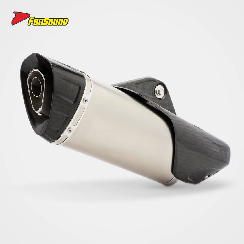 FORSOUND 675 R1-Style Heat Shield Aftermarket Stainless Steel Carbon Fiber Full Exhaust AK Model Direct Bolt-On Installation