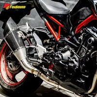 FORSOUND Kawasaki Z900 Exhaust Carbon Fiber Stainless Steel Dominator Style Mid-Rear Section Deep Four-Cylinder Exhaust Note