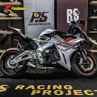 For ZONTES 703RR 2023-2025 Embossed Exhaust Pipe Slip-On Muffler Section Escape Zontes 703Rr Supersport Racing OEM Gp.Style