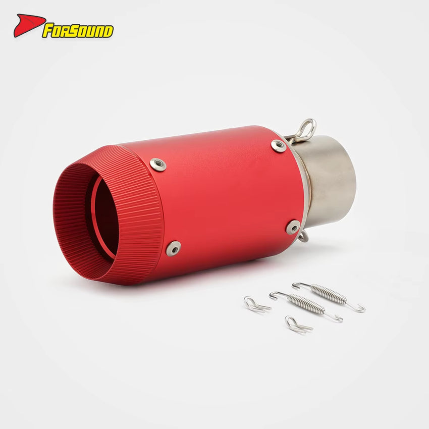 Stainless Steel Carbon Fiber 51Mm Mini GP End Can Full Red Exhaust Pipe Universal Motorcycle Pipe