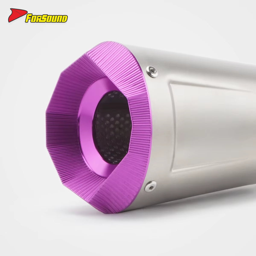 New Condition 51Mm/60Mm Universal Motorcycle Embossing Exhaust Muffler with DB Killer for KAWASAKI ZX-4R ZX-6R YAMAHA MT09 MT03