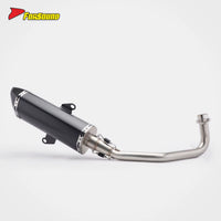 For Forza 350 Exhaust System-Large Hexagonal Straight Body Full System Stainless Steel Carbon Fiber Tip Replacement for Deep