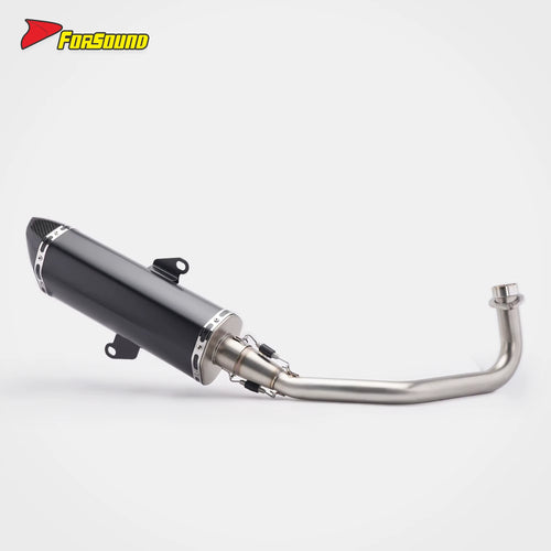 For Forza 350 Exhaust System-Large Hexagonal Straight Body Full System Stainless Steel Carbon Fiber Tip Replacement for Deep