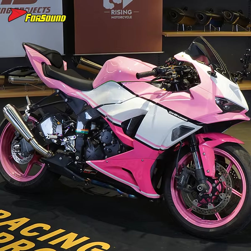 New Condition Racing Motorcycle Exhaust Stainless Steel Slip-On Muffler Mid-Tail Integrated Exhaust Pipe for KAWASAKI ZX-6R