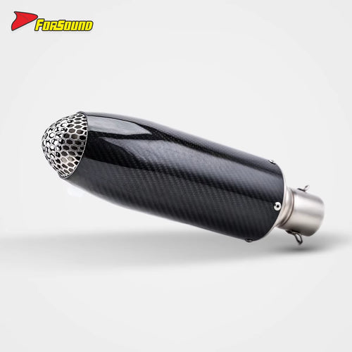 RS Original Universal Carbon Fiber 51Mm Caliber Motorcycle Exhaust Pipe New Slip-On Muffler with Box Packaging