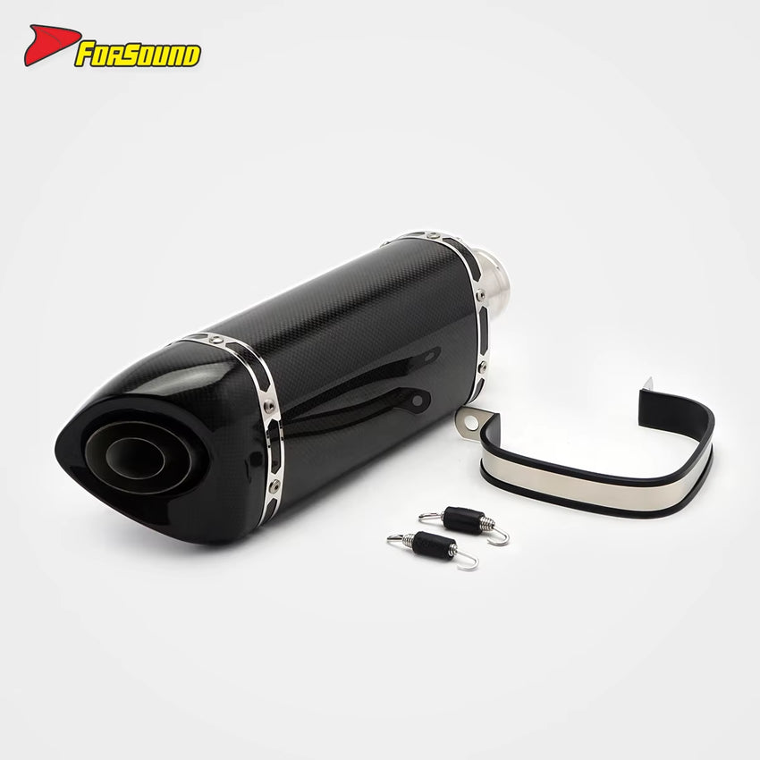 New Universal FORSOUND 51Mm Diameter K11 AK Style Carbon Fiber Floral Pattern Exhaust Matte Finish Removable Baffle Improved