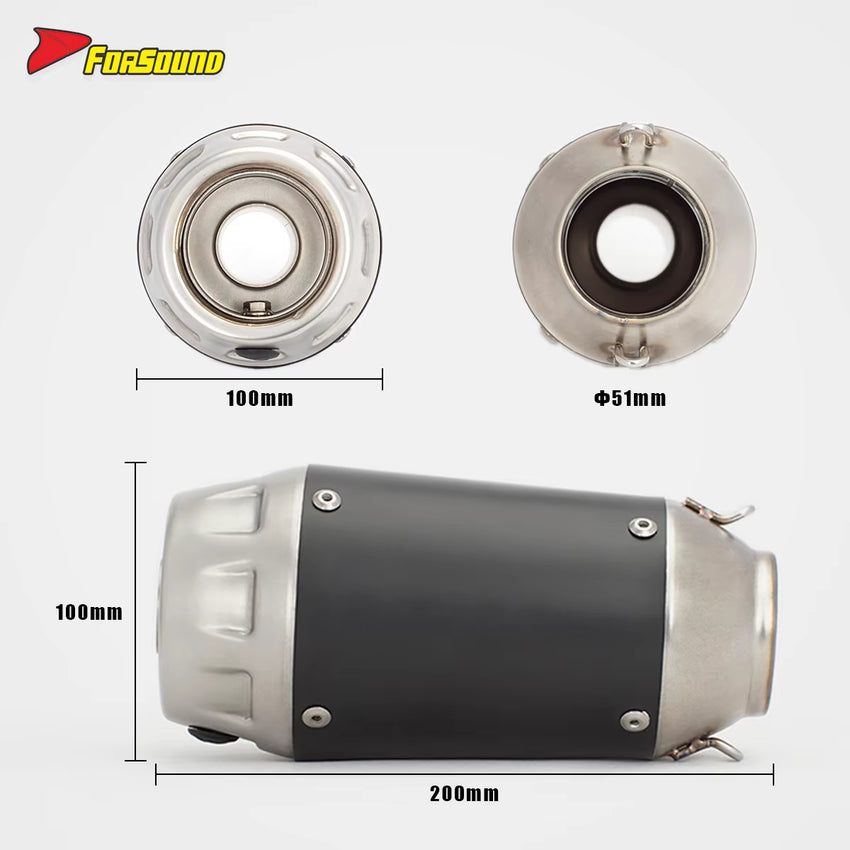 RS for Exhaust Pipe for ZX-6R Z900 Race 600 for KTM Apulia for Honda Condition Carbon Fiber Material Modified Tail Section Rivet