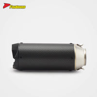 RS Original 703RR Embossed Carbon Fiber Motorcycle Exhaust Pipe Modified Tail Section Black Mouth Stainless Steel 675NK 51Mm End