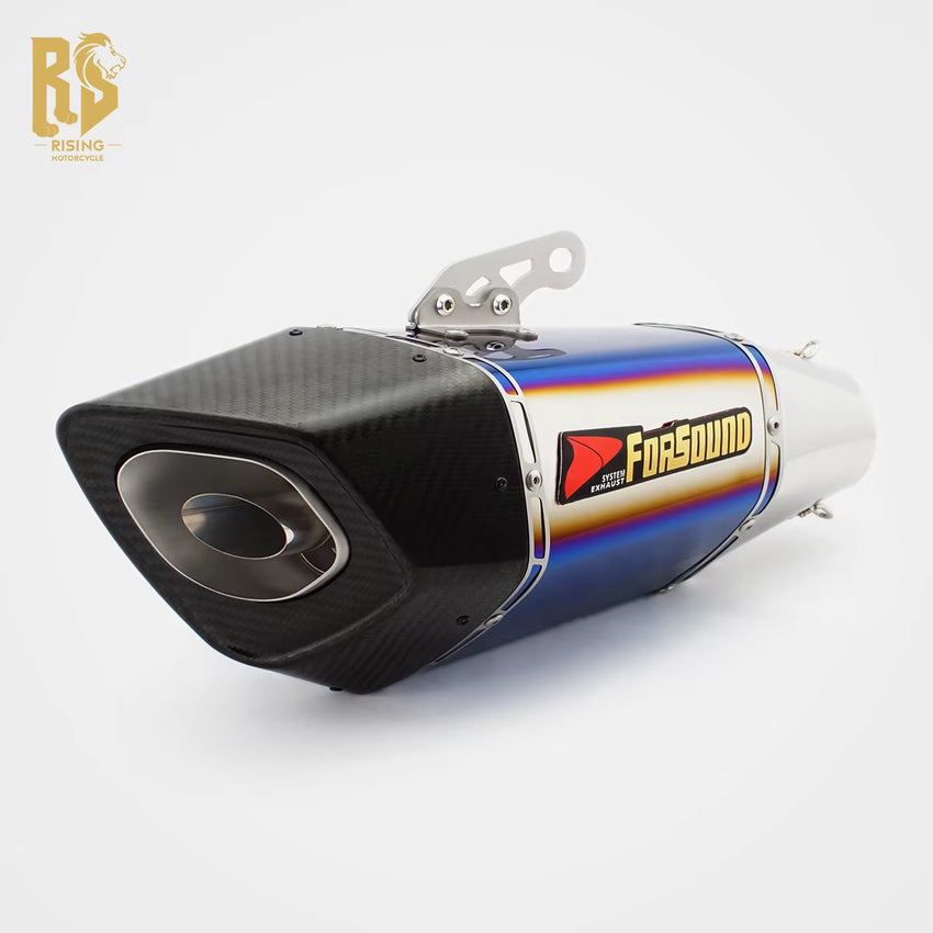 RS for Carbon Fiber Motorcycle Modified Exhaust Pipe Exhaust Pipe with Hanger for Master Z900 CF675SR 4R GSX Ninja400 Race 600