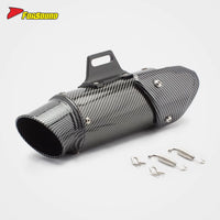 RS Original Black Carbon Fiber Stainless Steel Muffler Exhaust Pipe Universal New Placement Retrofit Upgrade Motorcycles