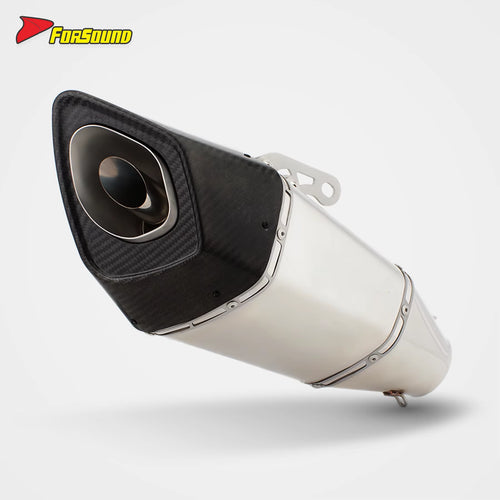RS Original Universal New Motorcycle Carbon Fiber 60Mm Caliber Exhaust Muffler Pipe Compatible with XJ6 MT07 Xmax Crf150