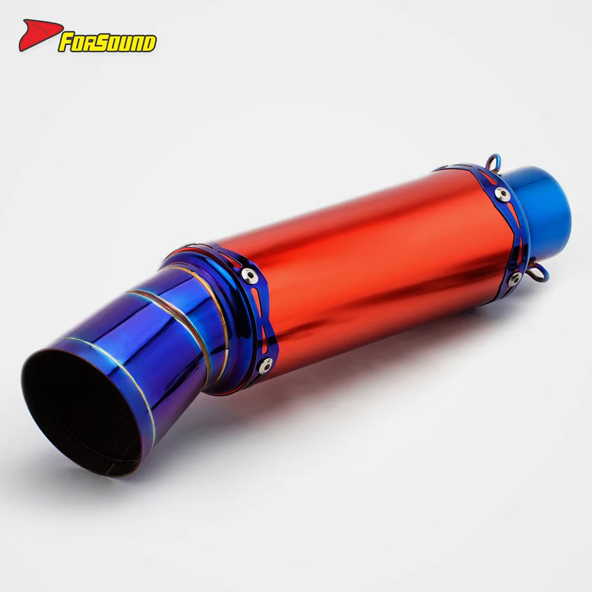 RS Original Stainless Steel Modified Motorcycle Exhaust Pipe Tail Section of the Exhaust Pipe End Can 51Mm Caliber