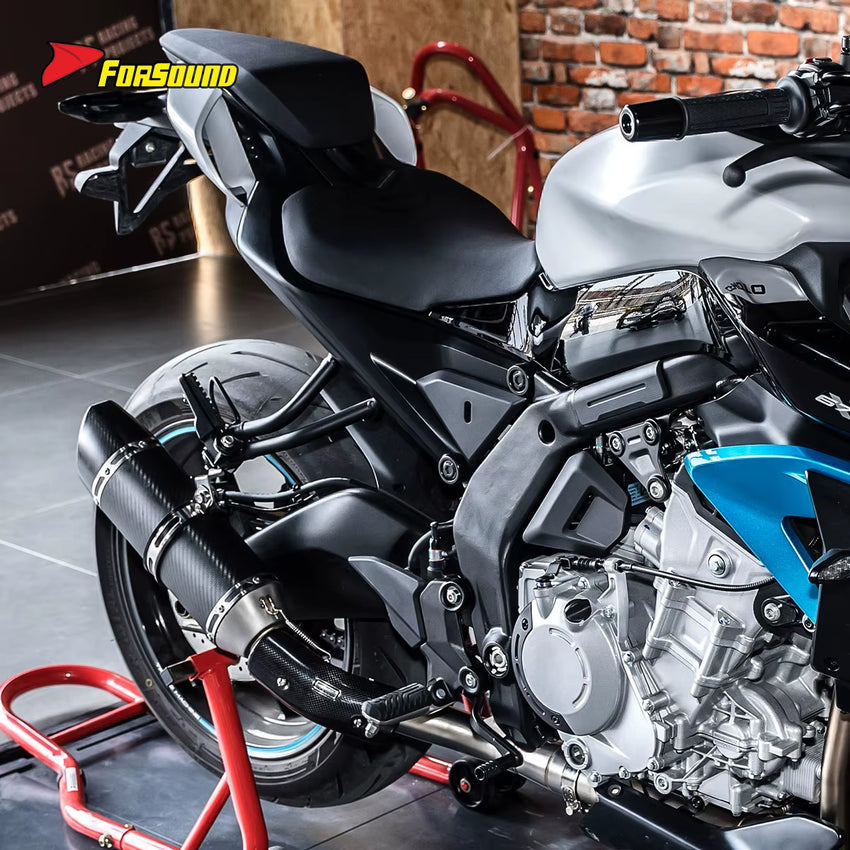 New FORSOUND 675SR Carbon Fiber Stainless Steel Full Exhaust System LV Style Matte Texture High-Temp Resistant Sportbike Racing