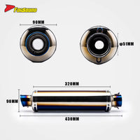 Stainless Steel Carbon Fiber 51Mm over Blue Retro Long End Can Exhaust Pipe for Universal Motorcycle