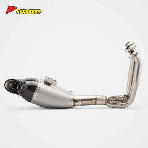 For CFMOTO 675NK 675SR Fit 2024-2025 Silvery Stainless Steel Motorcycle Full Bottom-Exit Exhaust System Deep Sound Customizable