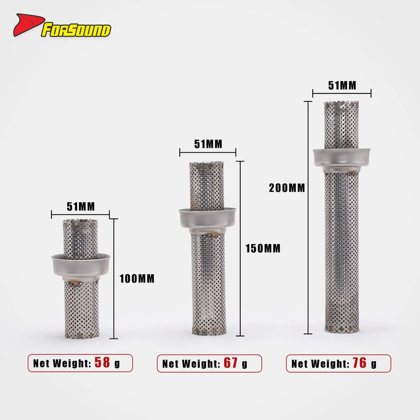 New Forsound Stainless Steel Universal 51Mm Exhaust DB Killer Removable Silencer Insert