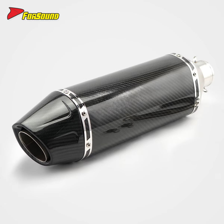 Stainless Steel Carbon Fiber 51Mm Marco Polo Roman Clamp End Can Universal Motorcycle Pipe