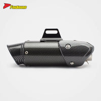 RS Original Black Carbon Fiber Stainless Steel Muffler Exhaust Pipe Universal New Placement Retrofit Upgrade Motorcycles