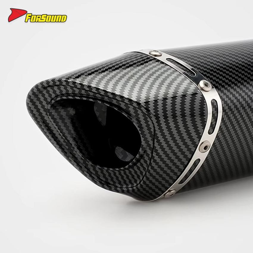 RS Original 51Mm Universal Modified Motorcycle Exhaust Pipe Muffler for Ninja250 Carbon Fiber Material Stainless Steel