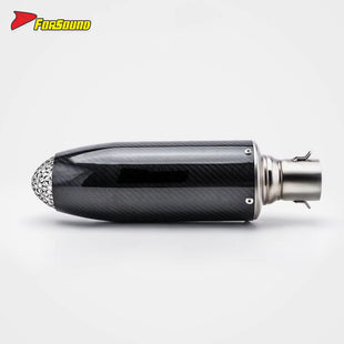 RS Original Universal Carbon Fiber 51Mm Caliber Motorcycle Exhaust Pipe New Slip-On Muffler with Box Packaging