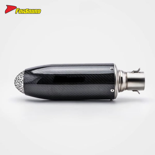 RS Original Universal Carbon Fiber 51Mm Caliber Motorcycle Exhaust Pipe New Slip-On Muffler with Box Packaging