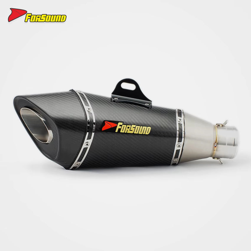 NKLTANM 51Mm R11 End Can for Universal Motorcycle Exhaust Pipe 1/2" Carbon Fiber New Replacement