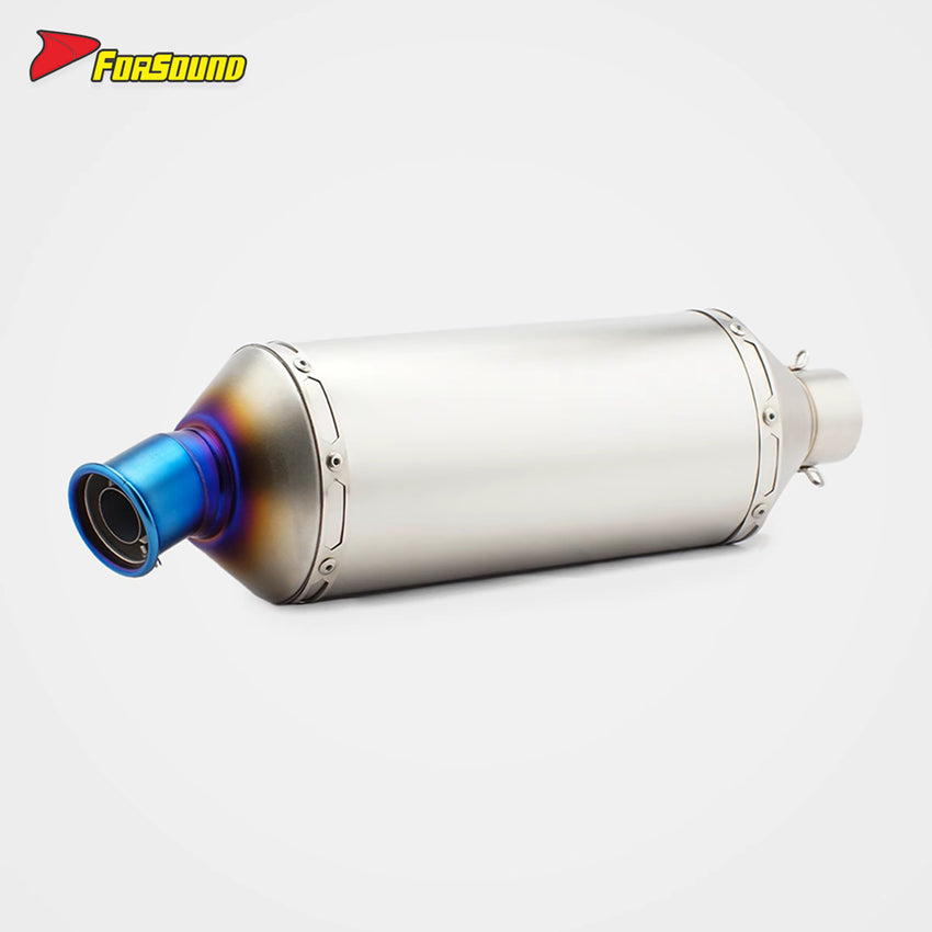 RS for Motorcycle Exhaust System Roasted Blue Processcarbon DB Killer Anti-Scalding Cover Muffler and Pipe Manifold 51Mm Caliber