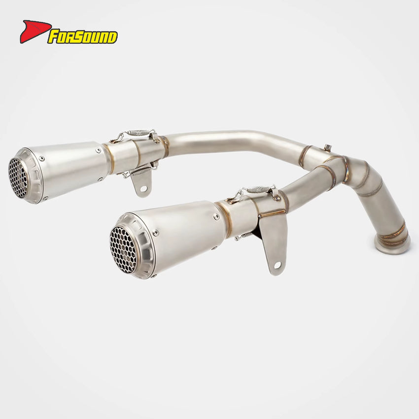 For 500SR VOOM Exhaust Full Honeycomb Small Horn Tailpipe 2024-2025 Sportbike Slip Racing Muffler Stainless Steel