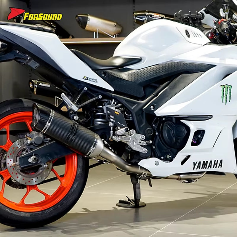 Stainless Steel Carbon Fiber 51Mm Motorcycle Exhaust System for Yamaha R3 Full Exhaust ODM&OEM