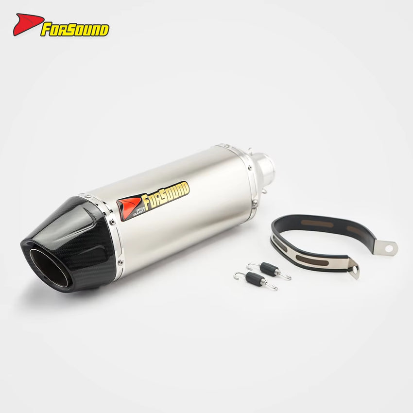 Stainless Steel Carbon Fiber 51Mm Marco Polo Roman Clamp End Can Exhaust Pipe Universal Motorcycle Pipe