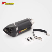 FORSOUND Universal 51Mm Diameter AK K11-Style Slip-On Exhaust Carbon Fiber Stainless Steel Polished Dual Finish Inner Tube For