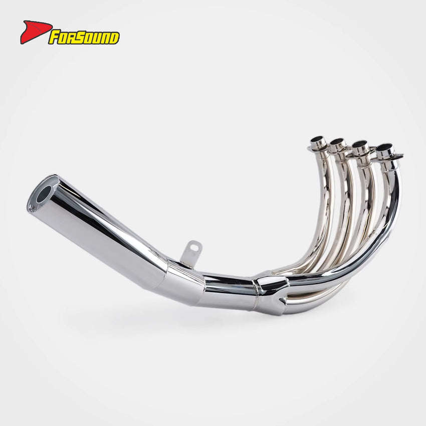 New FORSOUND KAWASAKI Z900RS Fit 17-25 Handcrafted Bent Cast Iron Full Plated One-Piece Short Pipe Retro Exhaust Silver Power