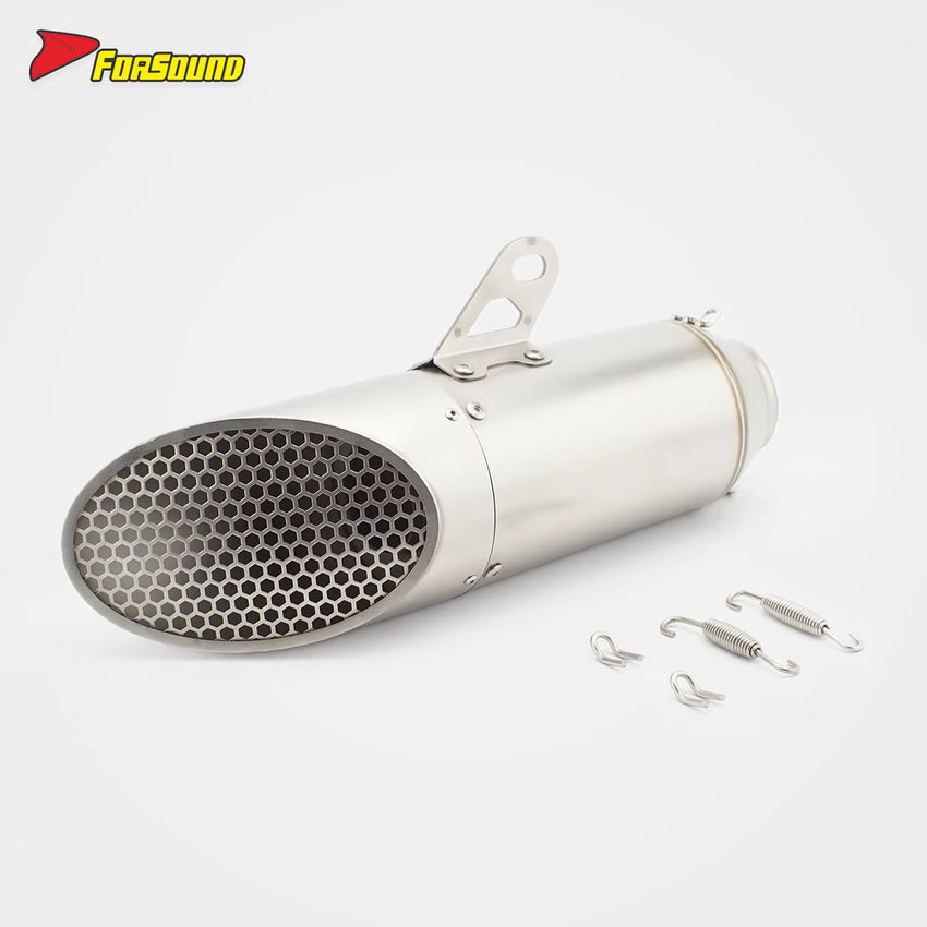Stainless Steel 51Mm Honeycomb End Can Exhaust Pipe Universal Motorcycle Pipe