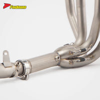 For KAWASAKI ZX-6R Titanium Alloy Front-Middle Section Exhaust Pipe OEM Rear Exhaust-Compatible Exhaust with Mounting Bracket