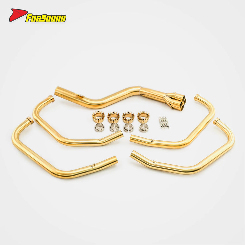 Exquisite Vintage Brass Golden Brass Machine-Bent Six-Stage Motorcycle Full System Exhaust Pipe for HONDA CBX400F Street Bike