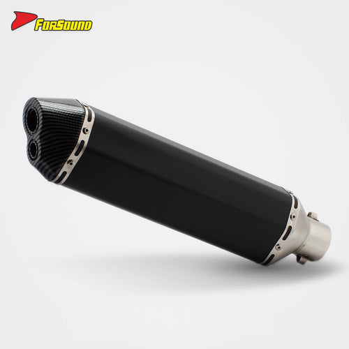 New Forsound RS Original Modified Stainless Steel Muffler Exhaust Pipe Replacement Universal Black Lengthened Hexagonal Double